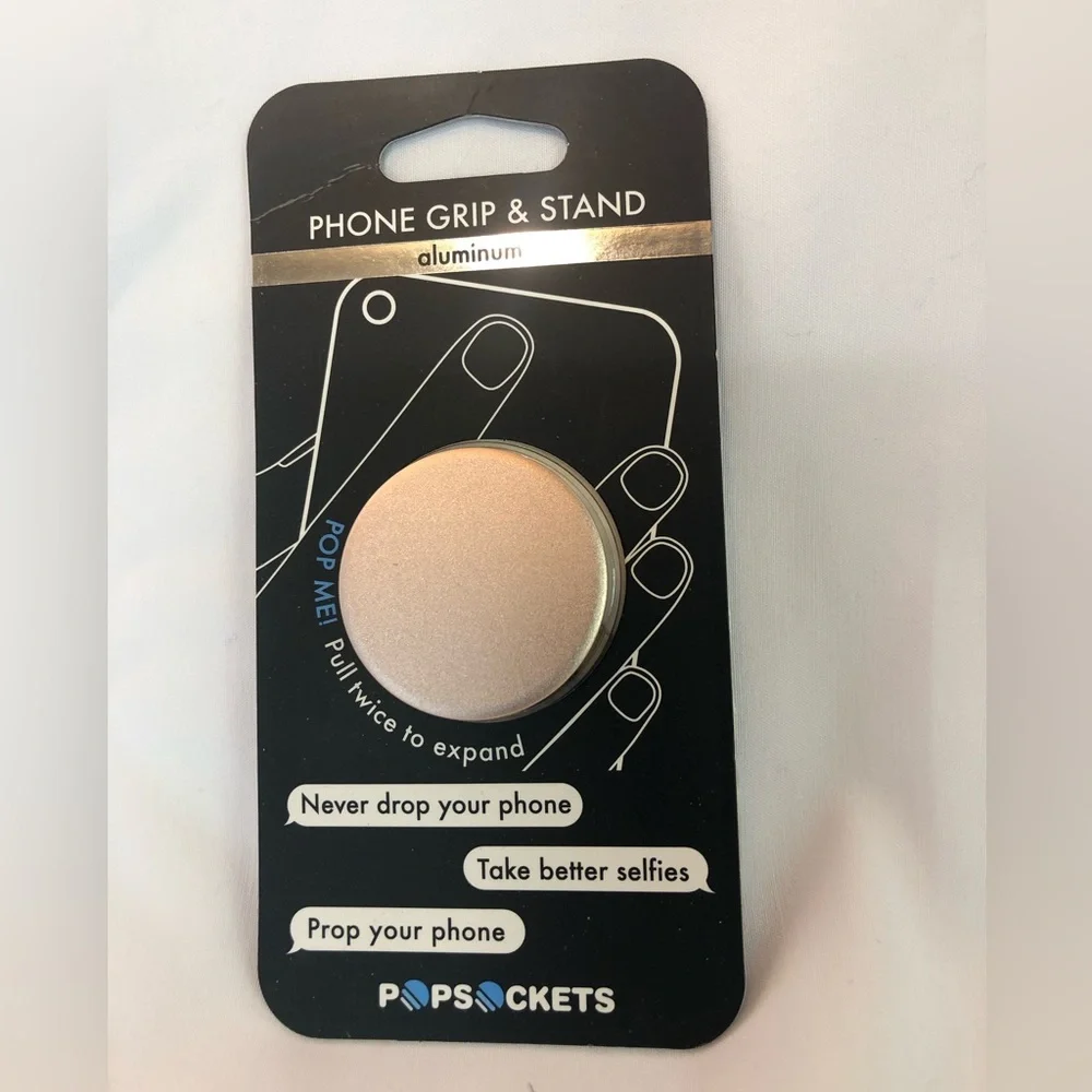 POPSOCKET grip or phone stand, Aluminum Rose Gold design